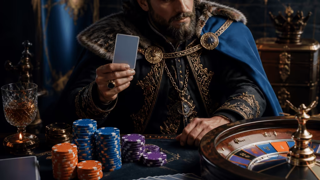 Casino game checks visual with live table elements, unmarked cards and chips